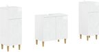 vidaXL - 3-delig - badkamerkast - set - DELFT - Hoogglans - Wit