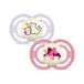 MAM Perfect fopspeen voor baby's vanaf 16 maanden, lichtroze, 2 stuks | Lichtgevend in het donker, extra dunne, flexibele, platte en symmetrische speen van Skin Soft Silicone