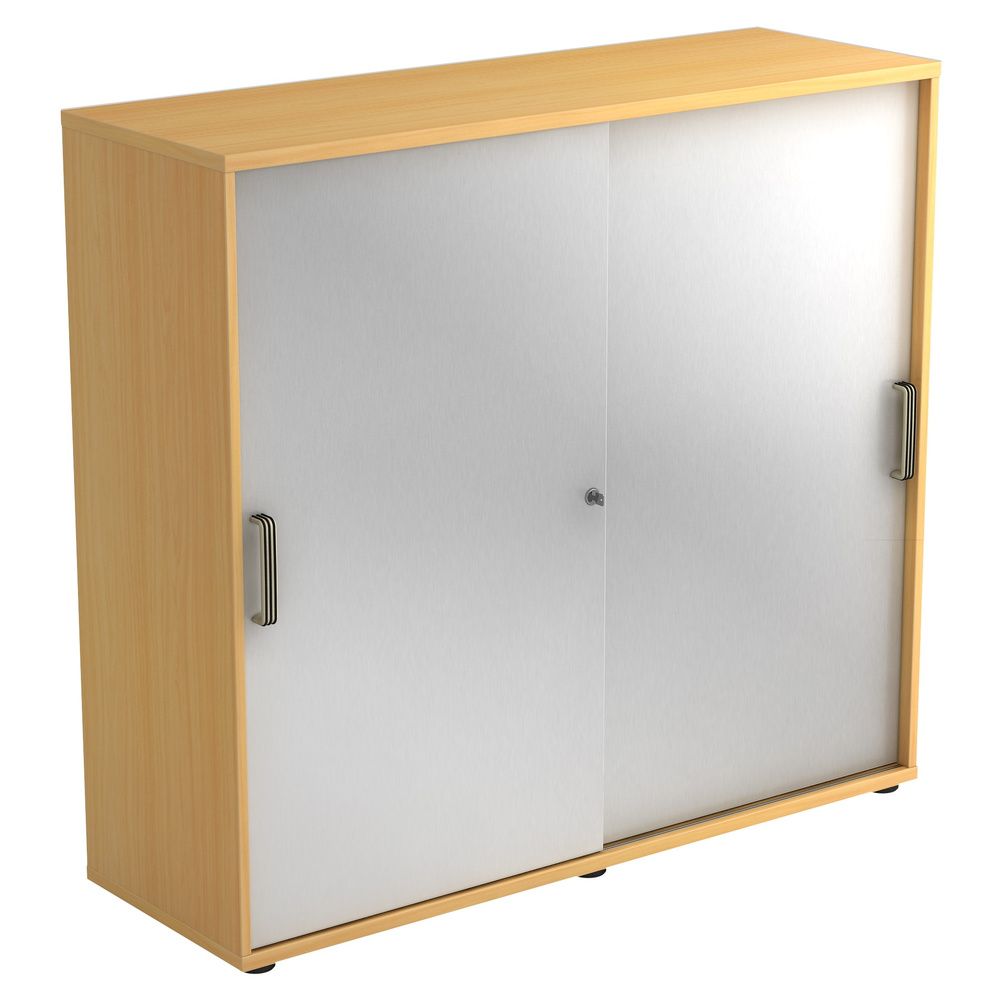 Schuifdeurkast - Beuken/Zilver - 120 x 40 x 110 cm - Beta 1753S