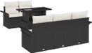 vidaXL Tuinbank Set 6-zits Zwart Polyrattan
