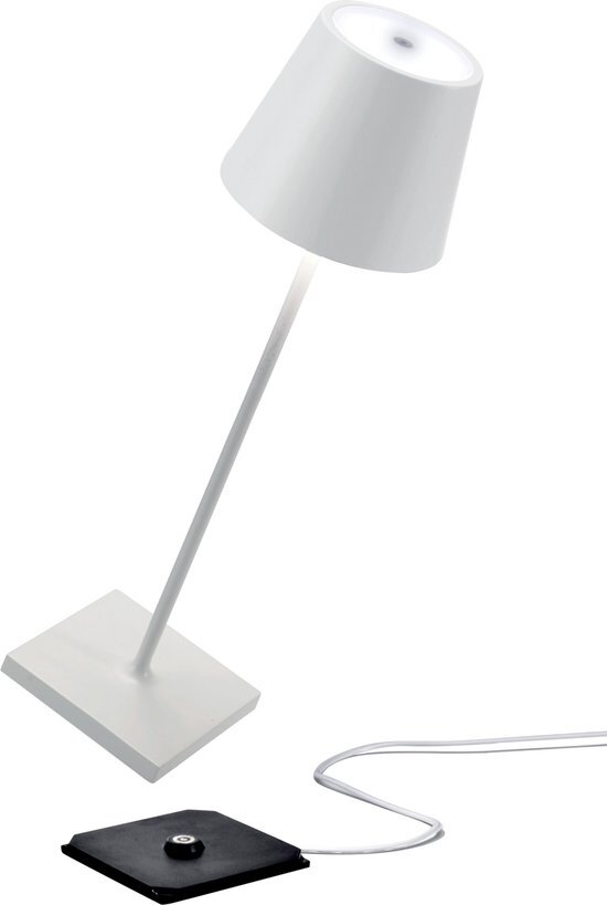 Zafferano Poldina Pro - Tafellamp (snoerloos) met dimmer - LED - Wit