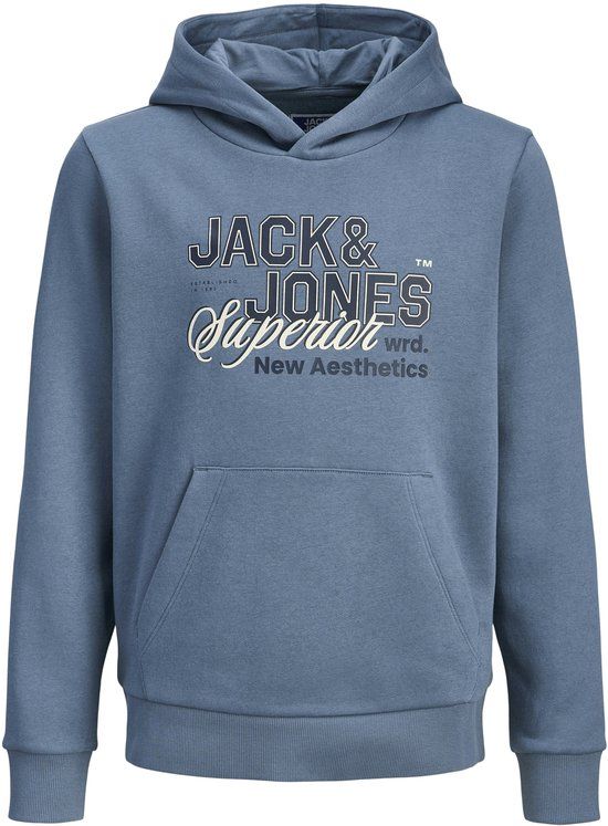 Jack & Jones Logo Hoodie Junior - Blauw - Maat 176