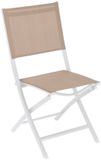 Hespéride Set van 4 opvouwbare tuinstoelen van aluminium ESSENTIA, Beige lin