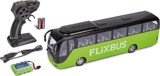 Carson 500907342 Flixbus 2,4 GHz 100% rijklaar, speelgoedbus, speelgoedauto, op afstand bestuurde auto, voor kinderen vanaf 8 jaar, rijtijd ca. 60 min, kleurrijk