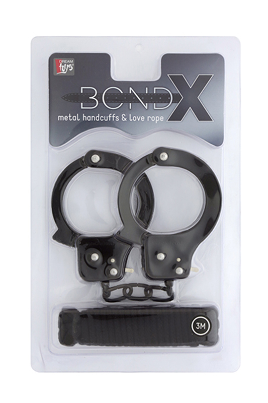 DreamToys BondX metalen handboeien en liefdes touw 3m