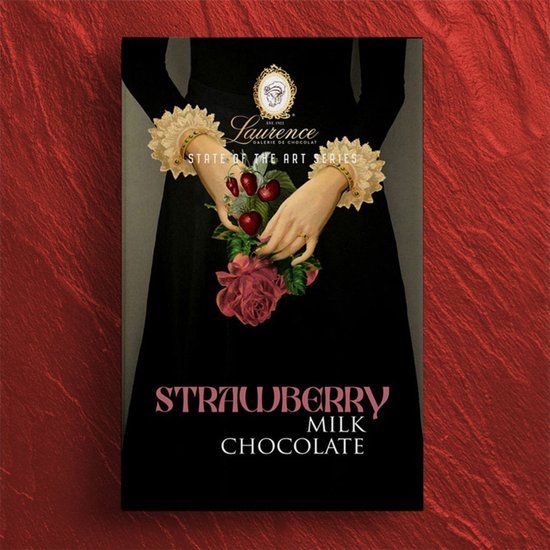 Laurence Melkchocolade met aardbeien, 80 g