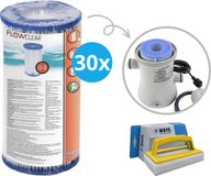 Bestway - Type IV filters geschikt voor filterpomp 58391 - 30 stuks & WAYS scrubborstel