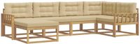 vidaXL - Hoek loungeset - 6 zitplekken - Polyester - Wit en Beige
