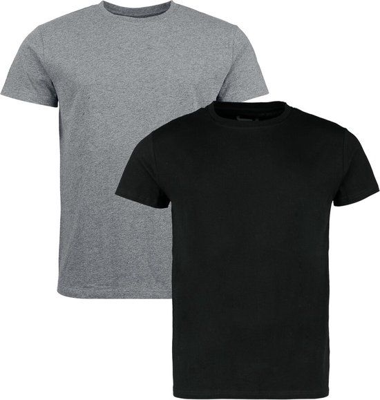 R.E.D. by EMP R.E.D. Rock-Engineered Design Zwarte/donkergrijze basic T-shirts - Heren - XXL