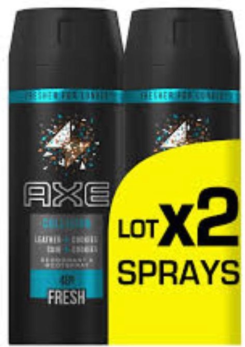 AXE Deospray Collision Leather & Cookies - 150 ml Duo Verpakking