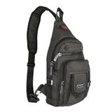 Vanlison Mannen Vrouwen Sling Bag met meerdere zakken, B-zwart (geschikt voor 10,5 iPad), M, Fietsen