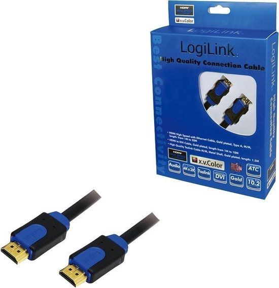Logilink HDMI 2.0 Netwerkkabel - 1 m - Zwart