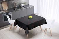 Bonamaison Tafelkleed, Anti-Mold, Sneldrogend, Waterdicht, 100% Polyester Tafellaken, rood Zwart, 140 x 140 Cm