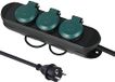 Electraline 30923 Professionele waterdichte stekkerdoos met haspel, 3 stopcontacten met kap, 16 A, Frans, rubberen kabel H07RN-F 3G1,5 mm², lengte 1,4 m, IP44