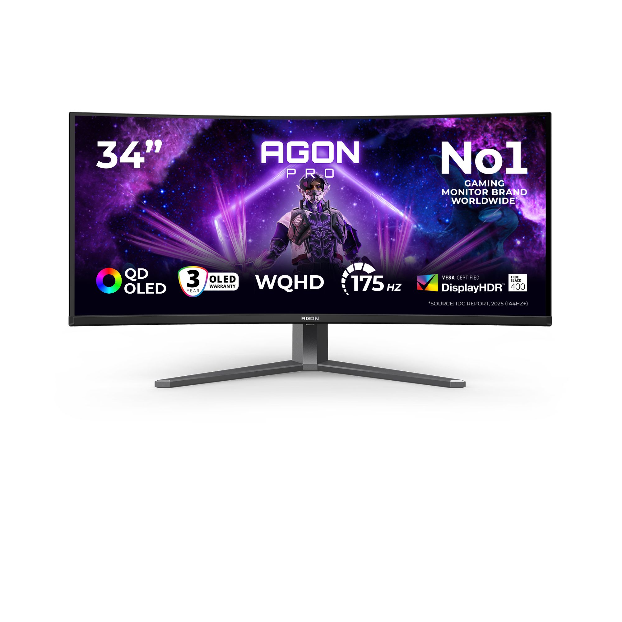 AOC AGON PRO AG346UCD - 34" QHD QD-OLED Ultrawide Gaming Monitor - 170Hz, USB-C 90W
