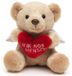 Uni-Toys - Beschermengel teddybeer met rood hart Lieblingsmensch - Plushie - 13 cm (hoogte) - pluche dier, knuffeldier