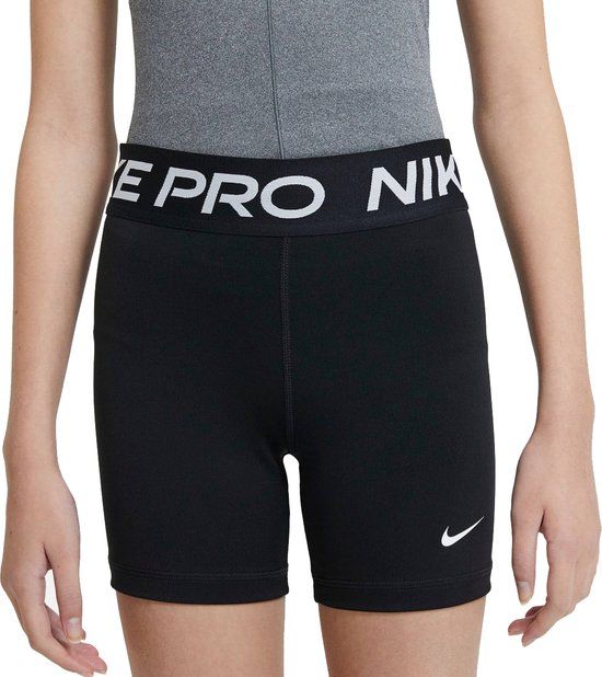 Nike Pro Short Junior - Maat 158 - Zwart/Wit