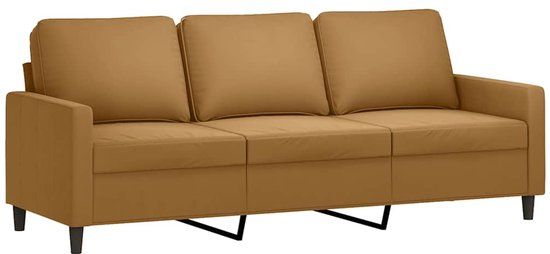 vidaXL Driezitsbank - 180 cm - fluweel - bruin