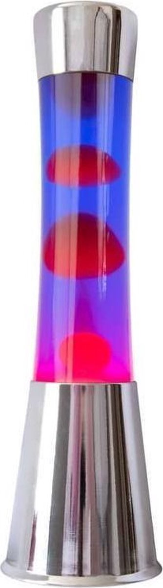 Fisura Lavalamp Chroom - rode lava - paarse vloeistof