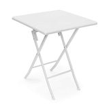 Relaxdays Tuintafel BASTIAN, opklapbaar, rotan look, wit