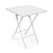 Relaxdays tuintafel BASTIAN, opklapbaar, rotan look, tuin, serre, camping, HBD: ca. 74x61,5x61,5 cm, vierkant, wit