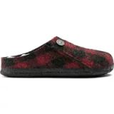 Birkenstock Zermatt Shearling Pantoffels Plaid Rood Wolvilt Maat 45