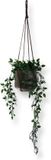 Knoopies Plantenhanger Zonder Kwast - Bruin - 60 cm - Katoen - Macramé - Handgemaakt