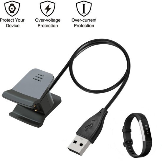 Drphone - Alta HR - USB Kwaliteit Oplaadkabel Adapter voor Fitbit Alta HR - Bescherming voor Overbelasting - Houdt Accu Optimaal - Fitbit Alta HR Lader Laadkabel USB Lader 55 cm