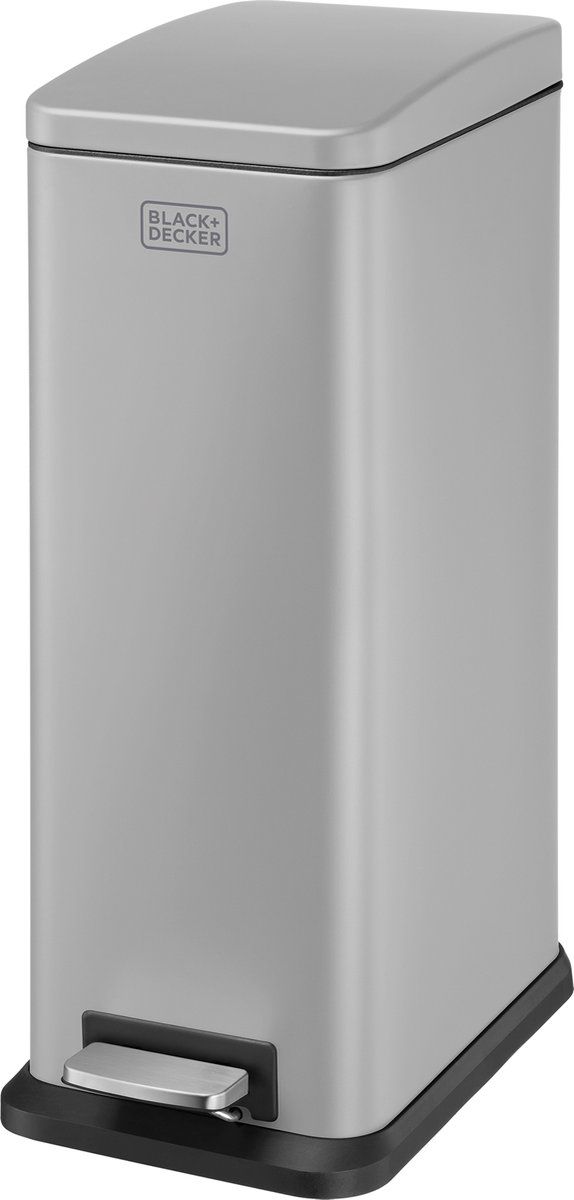 BLACK+DECKER Pedaalemmer - 20L - Grijs - Soft Close - Aluminium