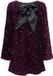ONLY ONLANIKA SEQUINS LS BOW DRESS WVN CS Mini jurk Wijnrood