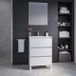 Saniclass Chaci PLUS Meuble de salle de bain - 60x86x46cm - lavabo en céramique blanc - 1 vasque ovale - 1 trou pour robinet - 3 tiroirs - miroir rectangulaire - blanc mat