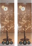 Anna's Collection Lichtboom - Zwart - Metaal - 60 cm - 240 LED - Warm Wit