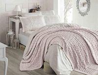 Homemania CA16001 Plaid en dekens van kunststof, poeder, tweepersoonsbed King Size, 240 x 220 x 0,1 cm