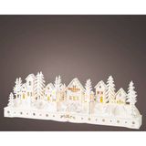 Lumineo LED kerstdorp wit 6 huisjes 45 x 15 cm