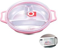 OEM Allecto plus - Roze kinderbord met verdeling en deksel, 22 cm