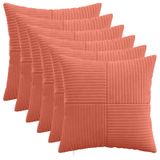 vidaXL Kussensloop 6 pcs ALMELO Rood Oranje 35 x 35 cm corduroy