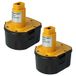 vhbw 2x pile Ni-MH 2000mAh (12V) compatible avec DW972KQ-2, DW972KS-2, DW972RLK2, DW974K, DW974K-2 remplacement pour Dewalt DC9071, DE9037, DE9071, DE9074