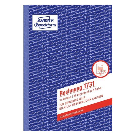 Avery 1731 - Bedrijfsformulieren - wit, geel, roze