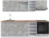 Vicco R-Line Complete keukeneenheid – 240 cm, WB Eik Beton/Wit