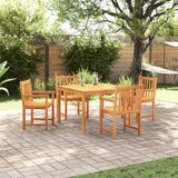 vidaXL Tuinset, 5-delig, bruin, massief acaciahout