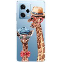 Xiaomi Bedrukt siliconen hoesje compatibel met Xiaomi Redmi Note 12 Pro 5G, Xiaomi Poco X5 Pro Funny girafe