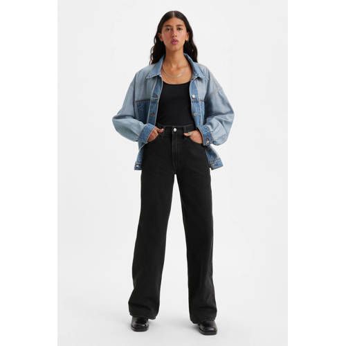 Levi's Ribcage High Waist Wide Leg Jeans - Black Denim