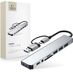 Tech-Protect HB06 Serie - Multifunctionele USB-C Hub - 8in1 - Grijs