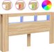 vidaXL Hoofdbord met LED 180x18,5x103,5 cm bewerkt hout sonoma eiken