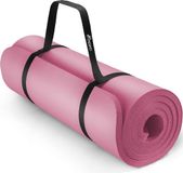 Bol Tapis de fitness de luxe durable, tapis de yoga, tapis de Pilates, tapis de gymnastique | 190 x 100 cm | 1,5 cm d'épaisseur | testé sans phtalates | mousse NBR - Tapis de yoga Rose