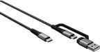 Goobay USB-C naar USB-C Gevlochten Textielkabel Zwart 1 m