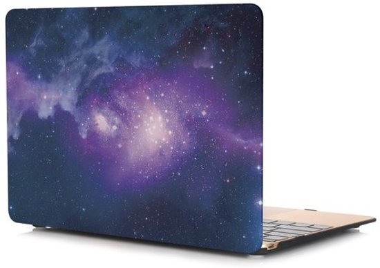 By Qubix Macbook case van - Air 13.3â€? - 2018 touch id versie - Purple stars - Alleen geschikt voor de MacBook Air 13 inch Model nummer: A1932 - Bescherm uw MacBook in stijl