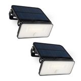 Brendz Solar Buitenlamp Bewegingssensor, 1000 Lumen, IP54 Waterbestendig, 3 Lichtmodi, Solar Wandlamp Buiten, LED Breedstraler met Bewegingssensor, 2 Stuks Paso