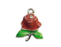 INNSPIRO NICE CHARMS hanger van metaal, rozerood en groen, 12 x 15 mm, 25 stuks
