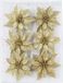 Cosy & Trendy Kersthangers - 6x - bloemen ijzerdraad - glitter - goud - Decoratiebloemen - kerstboomversiering